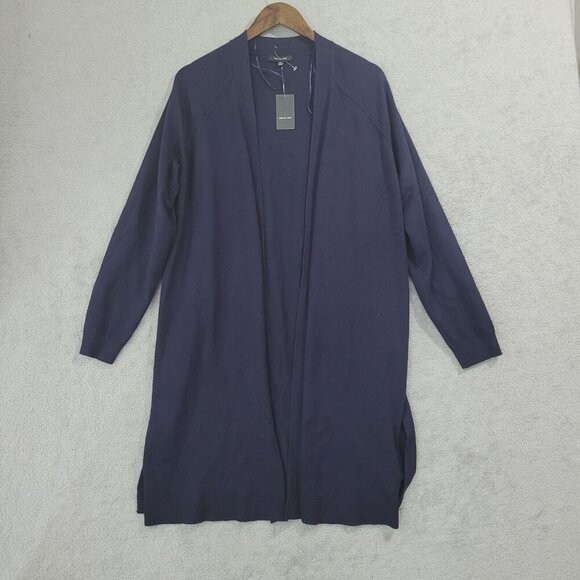 NWT Verve Ami Womens XL Long Open Cardigan Sweater  Navy Blue Rayon & Polyester - Picture 1 of 9